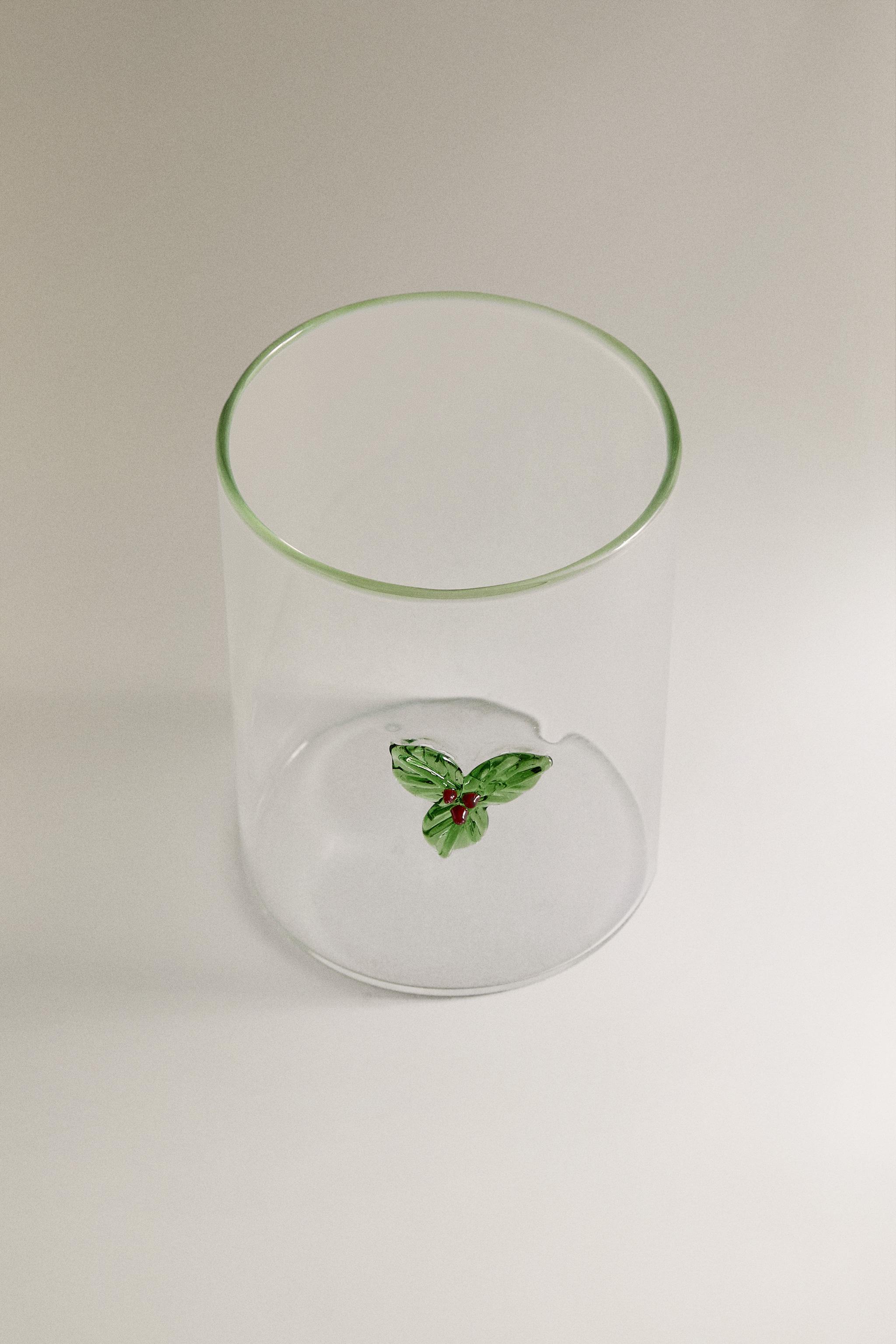 BOROSILICATE GLASS CHRISTMAS FIGURE TUMBLER